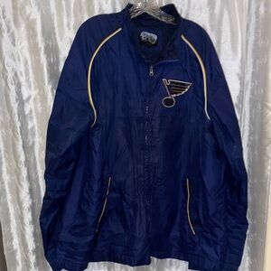 NHL St. Louis Blues Blue and Yellow Windbreaker Jacket Men’s Size 2XL 🔥 BL1